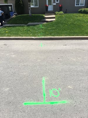 Exemple d'un marquage au sol