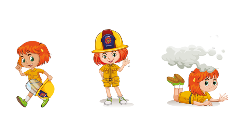 Illustrations d'enfants pour le quiz des pompiers