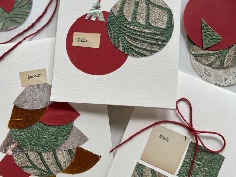 Atelier de confection de cartes de Noël poétiques