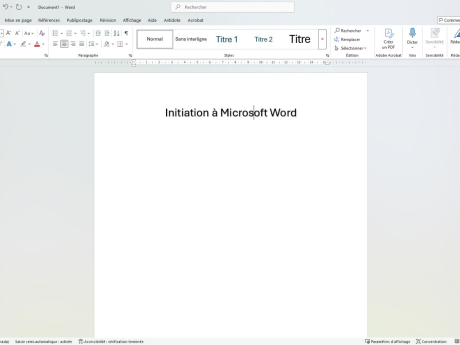 Initiation à Microsoft Word